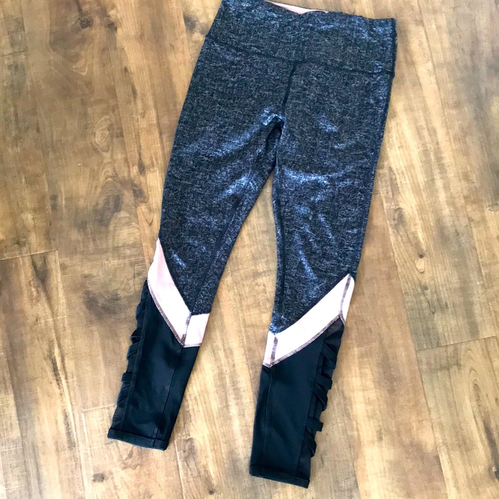 RBX Black/Grey/Blush Stretch Leggings - M